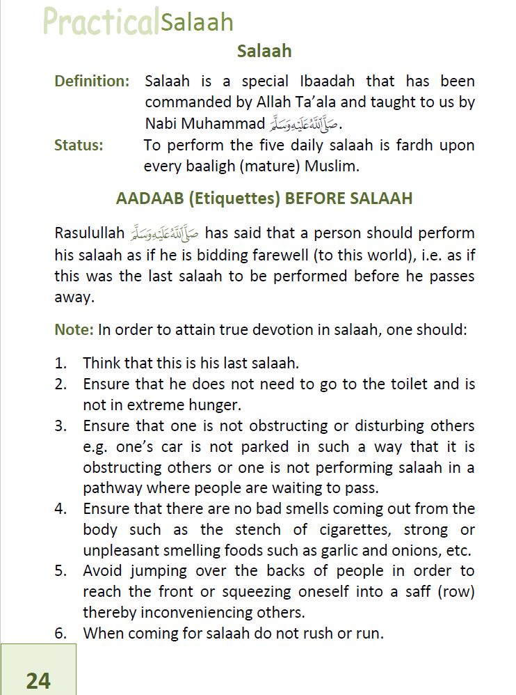 A Detailed Guideline to The Practical method of Wudhu, Ghusal, Salaah and Tayammum