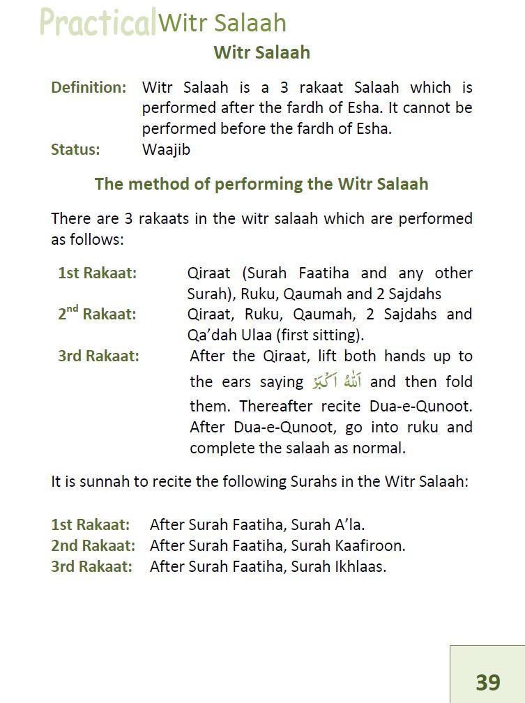 A Detailed Guideline to The Practical method of Wudhu, Ghusal, Salaah and Tayammum