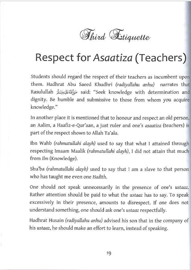 Etiquettes for Students