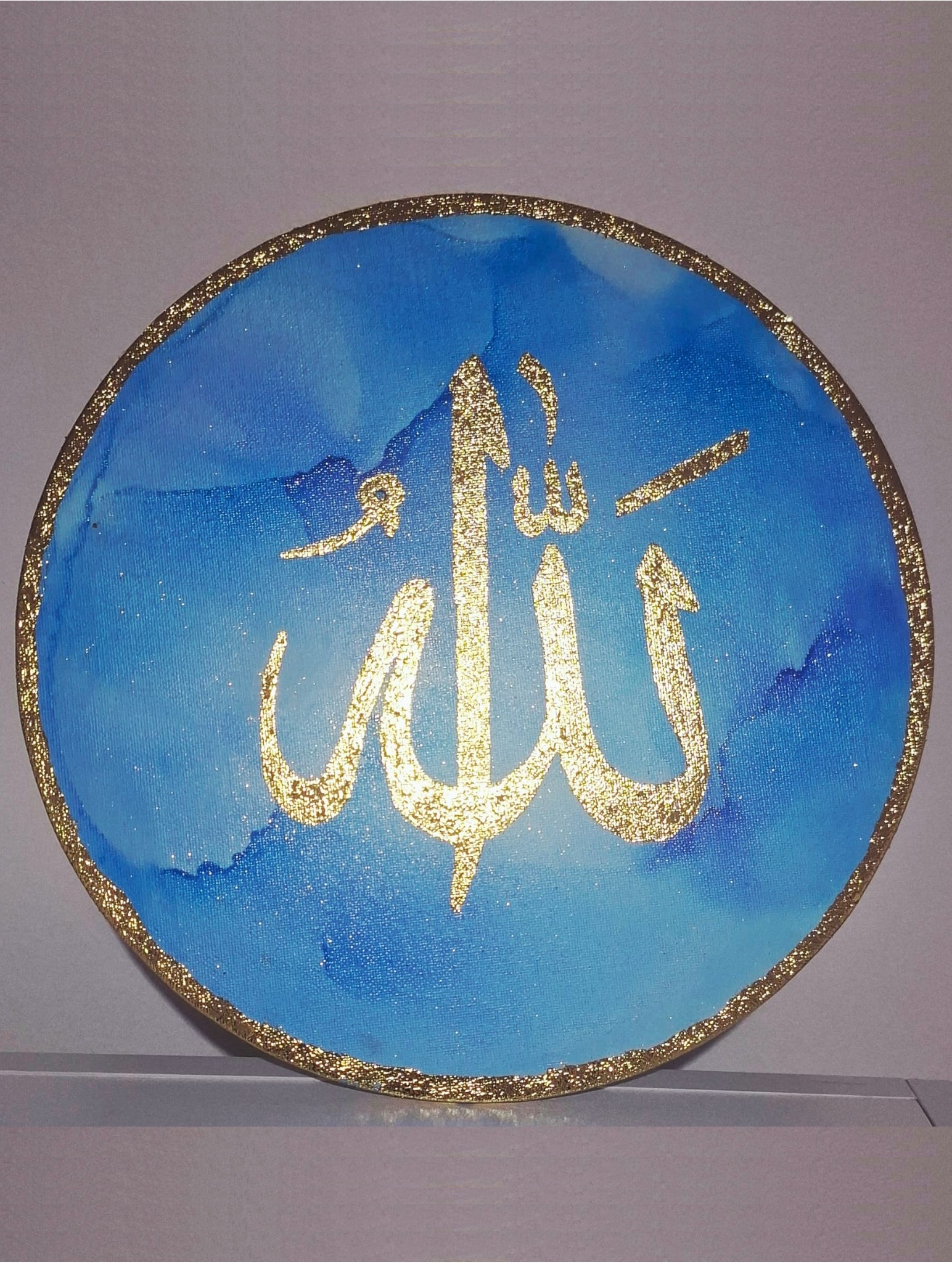 Islamic wall art - Handcrafted Calligraphy Painting: Allah  and Muhammad (Sallahu alaihi wa sallam)