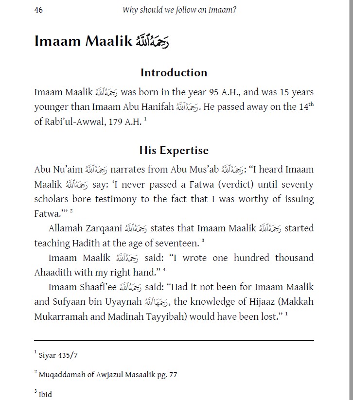 Taqleed - Why should we follow an Imaam?